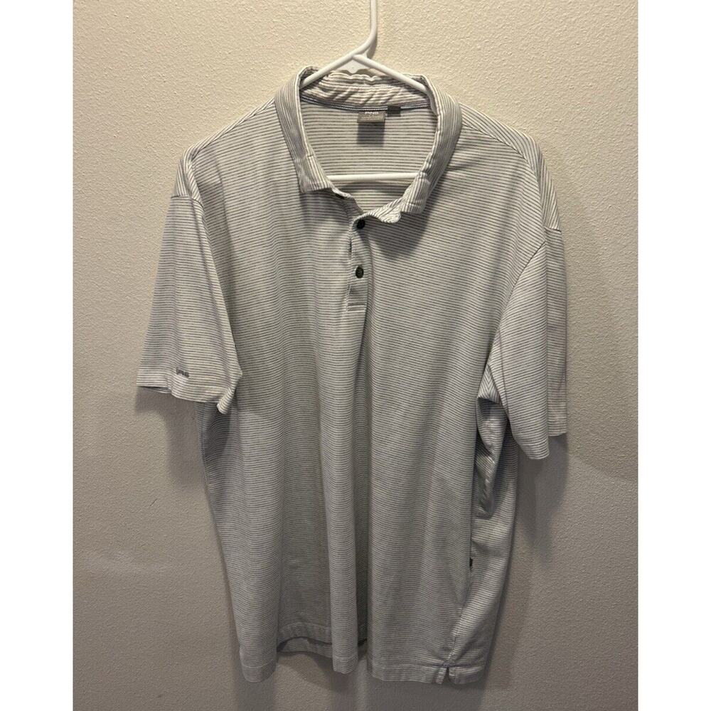Ping Golf Polo Short‎ Size XL White With Gray Stripes